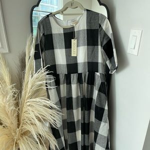Roolee Buffalo Plaid Dress, Size Large, Brand NEW with Tags